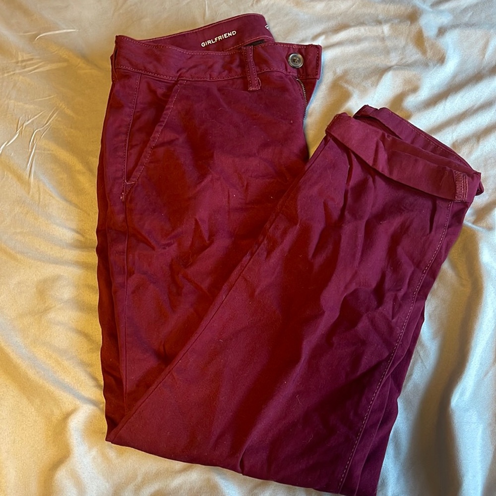 Red St. John’s Bay Girlfriend Jeans
